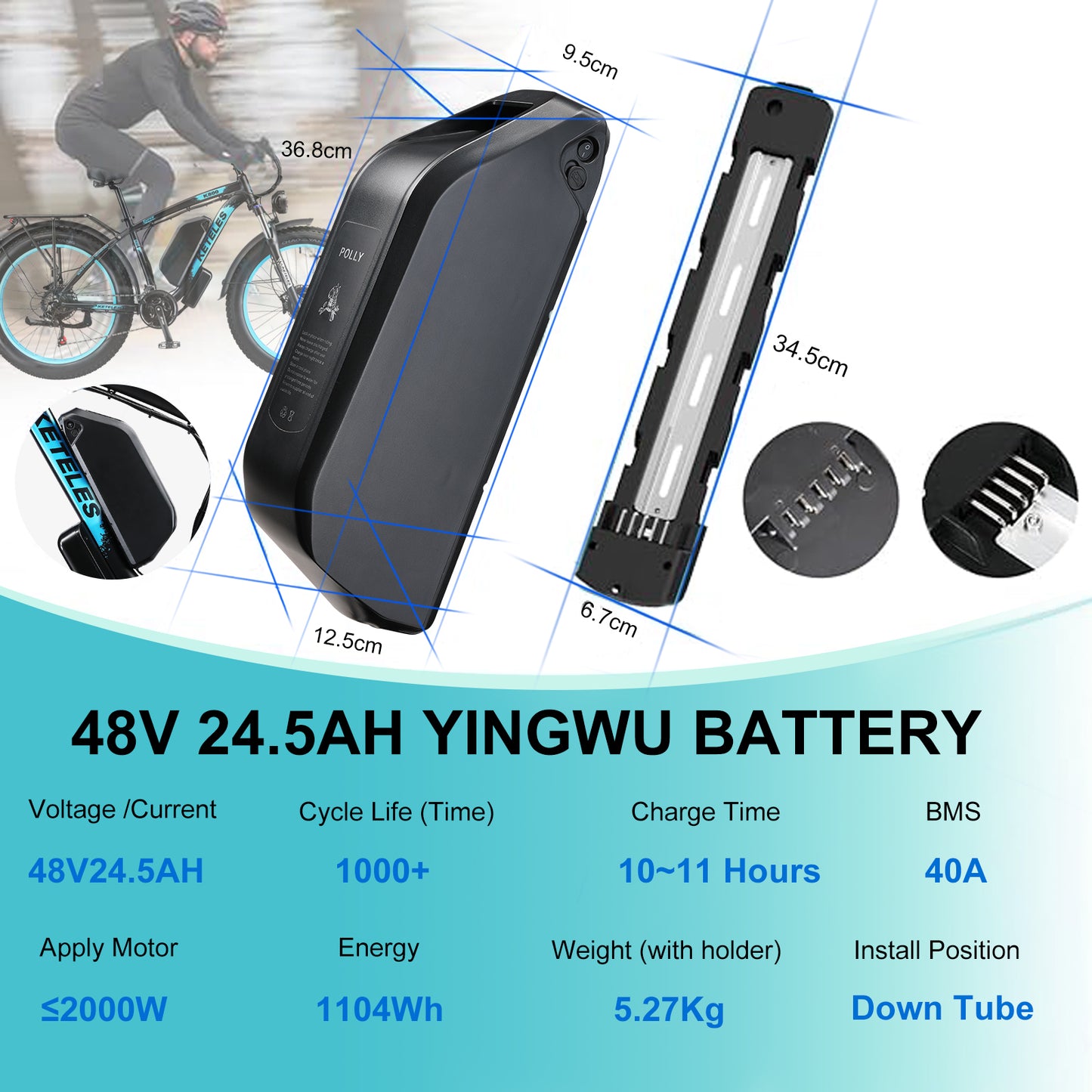 Keteles ebike 48V 24.5AH baterry
