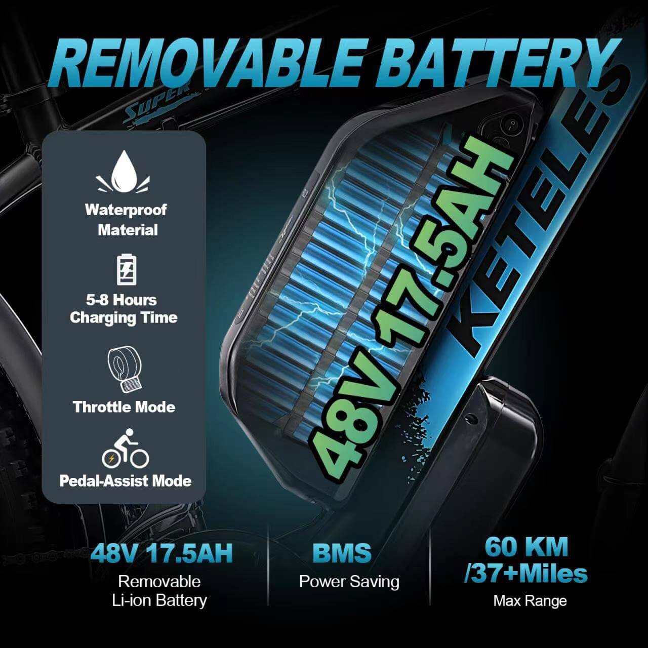 KETELES K800 1000W E-bike 20AH Single Motor Version