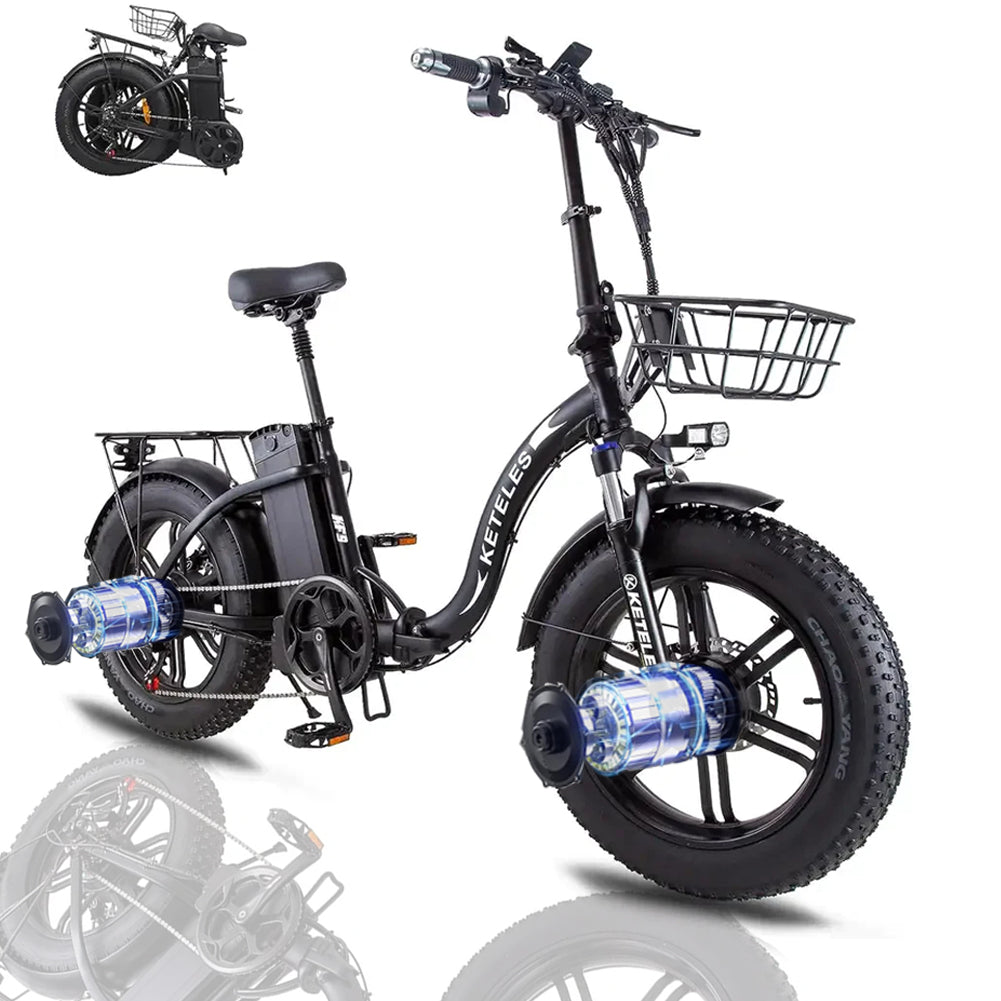 KETELES KF9 2×1000W dual Motors 48V 23Ah 20" Inch folding Commuter Electric Bike