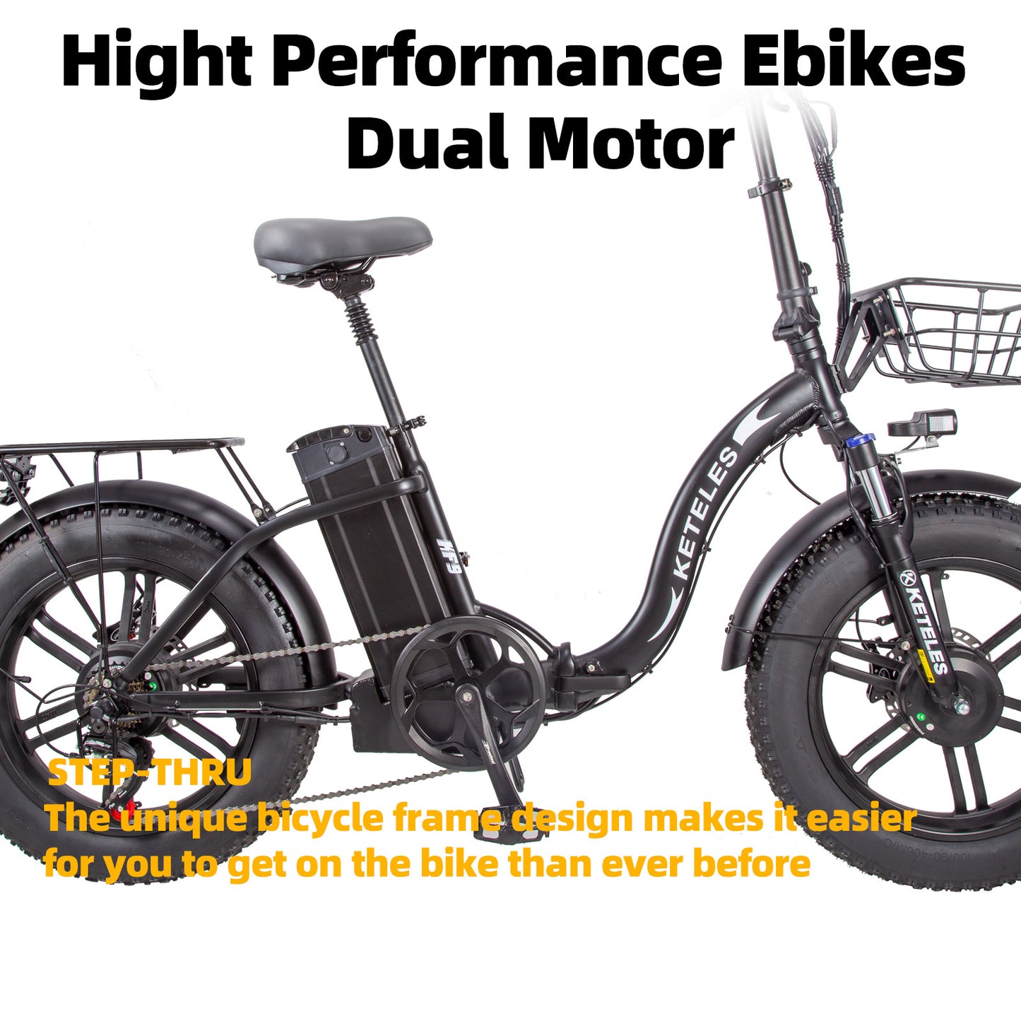 KETELES KF9 2×1000W dual Motors 48V 23Ah 20" Inch folding Commuter Electric Bike