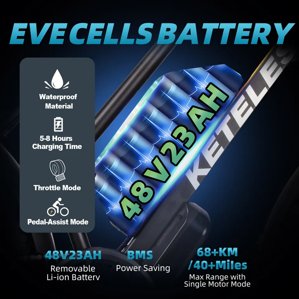 KETELES XF4000 1000W Electric Bike 48V 23AH Fat Tire E-Bike