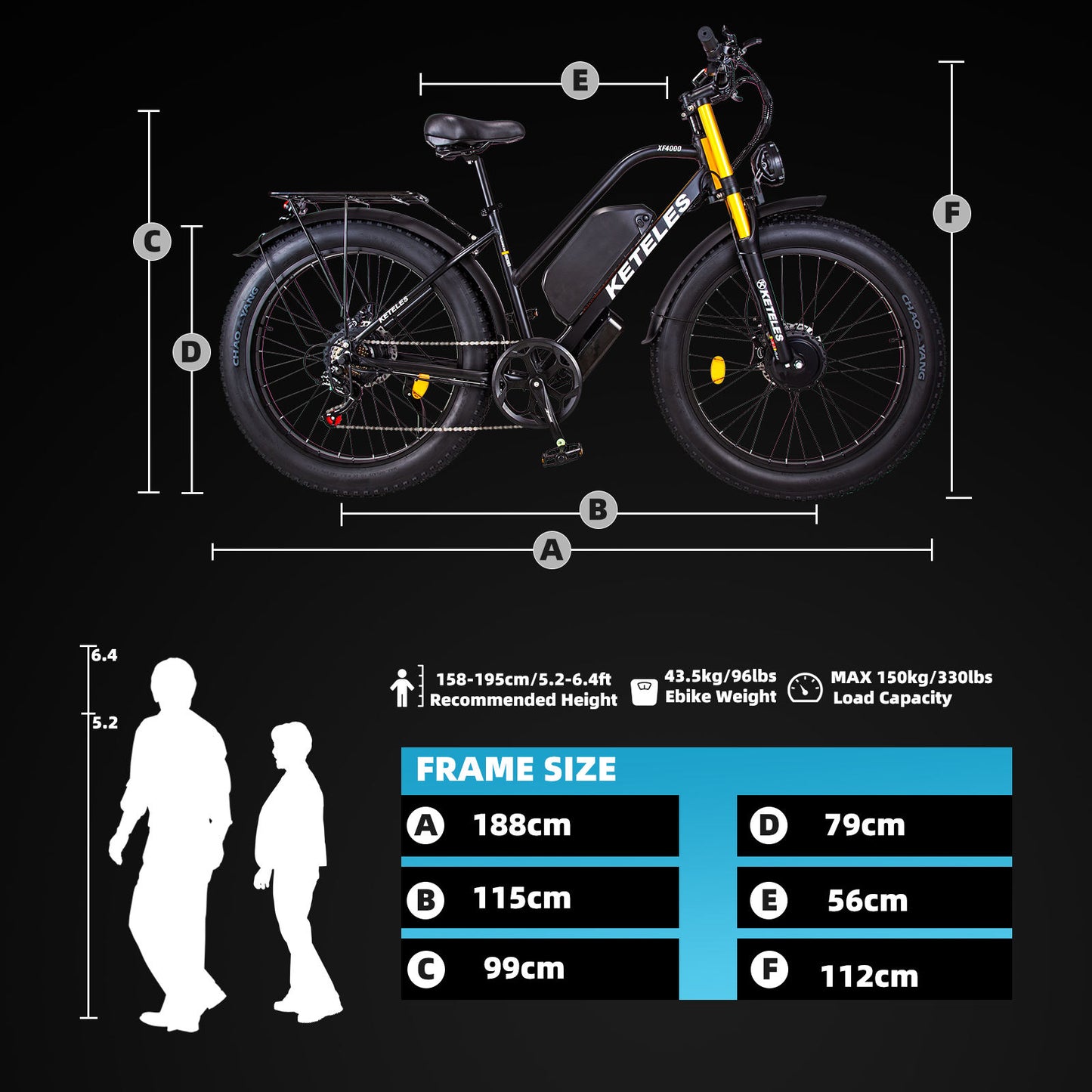 KETELES XF4000 2000W Dual Motor Electric Bike 48V 23AH Fat Tire E-Bike