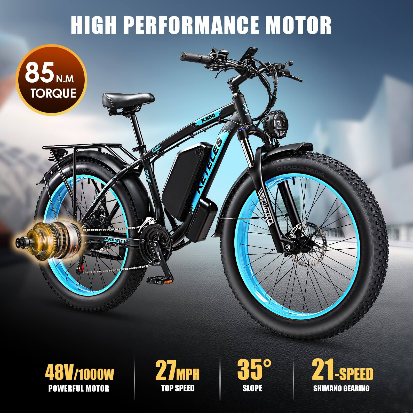 KETELES K800 1000W E-bike 15AH Single Motor Version – KETELES US Official Store