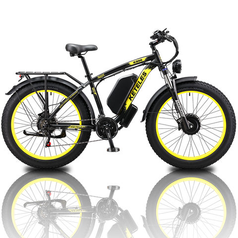 KETELES K800 2000W dual Motors Electric Bike 23AH Battery Electric 26" Inch Fat Tire E-Bike