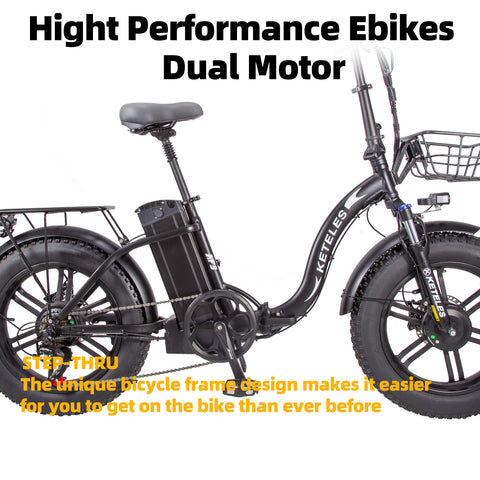 KETELES KF9   2×1000W dual Motors 48V 23Ah 20" Inch folding Commuter Electric Bike