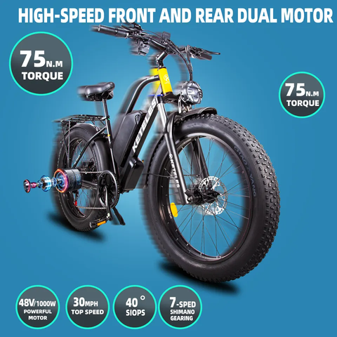 KETELES XF4000 1000W Electric Bike 48V 23AH Fat Tire E-Bike