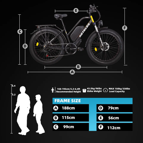 KETELES XF4000 1000W Electric Bike 48V 23AH Fat Tire E-Bike